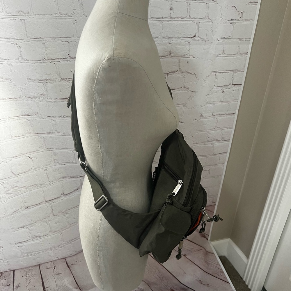 Olive Green Sling Backpack/Crossbody Bag - Picture 4 of 16